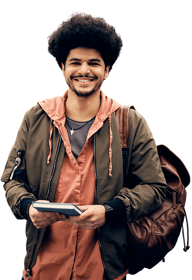 Happy international student ready for studies